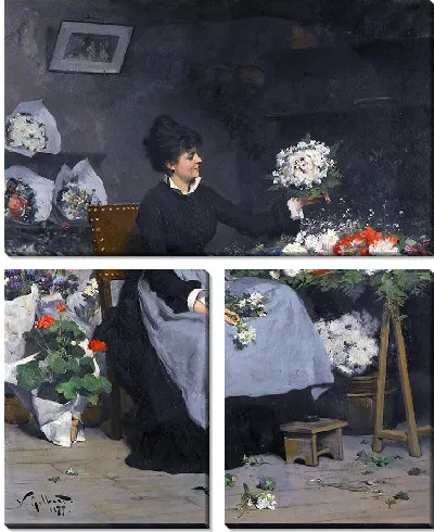 Картина Торговля цветами (1877)