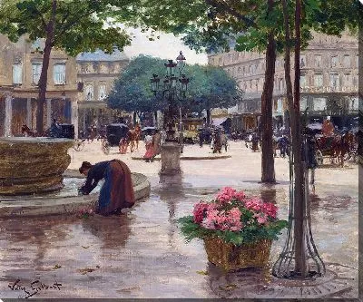 Картина Площадь Французского театра (около 1895–1890 гг.)