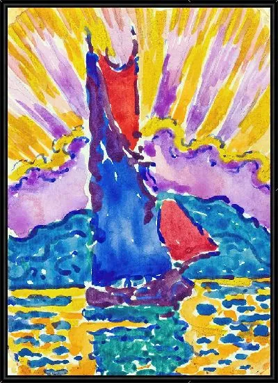 Картина Закат (Веер)