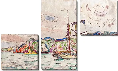 Картина Корабли у реки Трие (1925 г.)