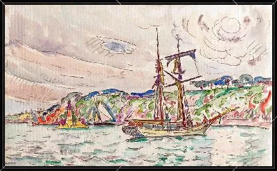 Картина Корабли у реки Трие (1925 г.)