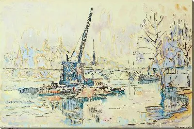 Картина Париж, Сена на набережной Малакэ (журавль) (1910)