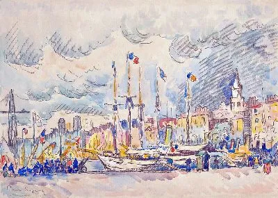 Картина Марсель, набережная (1914)