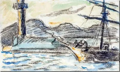 Картина Сен-Тропе. Le phare et la jetée