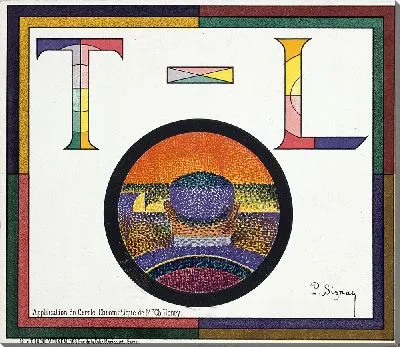 Применение хроматического круга Чарльза Генри; Афиша Театр-Либре от 31 января 1889 г. (1889 г.)