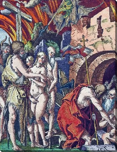 Картина Христос в лимбе, из небольшой гравюры на дереве «Страсти Христовы»