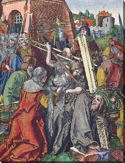 Картина Несение креста, из небольшой гравюры на дереве «Страсти Христовы»