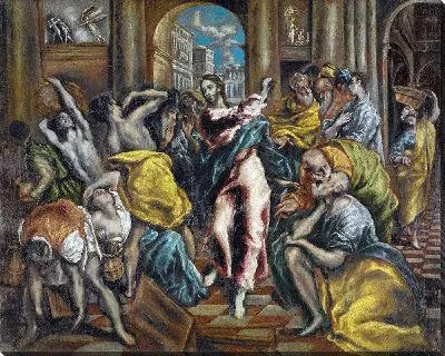 Картина Христос изгоняет менял из храма-1