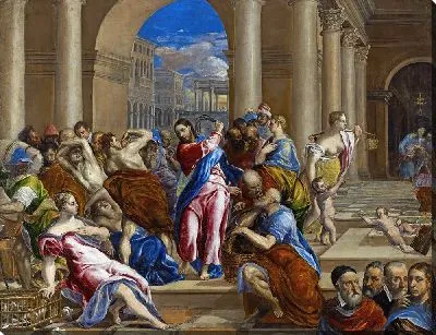 Картина Христос изгоняет менял из храма