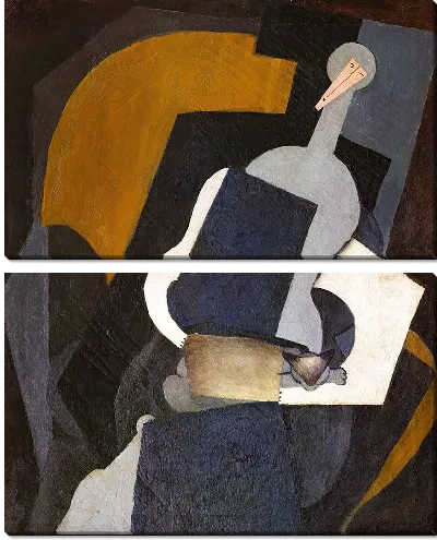 Картина Сидящая женщина (Женщина с корпусом гитары)