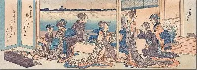 Картина Куртизанки смотрят на осеннюю луну