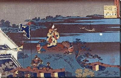 Картина Абэ-но Накамаро смотрит на луну