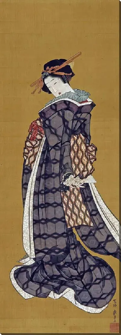 Картина Девушка держит письмо за спиной