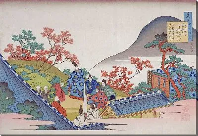 Картина Фудзивара-но Тадахира, номер 26 из серии «Сто поэтов"