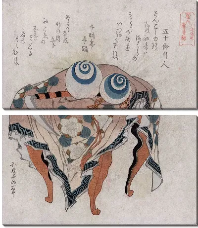 Картина Клан Фудзивара, жемчужины приливов и отливов и коса Фудзивара