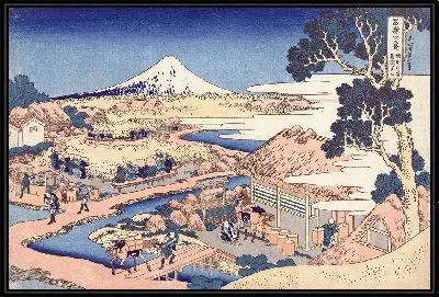 Фудзи с чайной плантации Катакура в провинции Суруга.