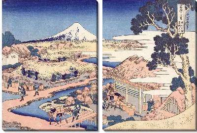 Фудзи с чайной плантации Катакура в провинции Суруга.