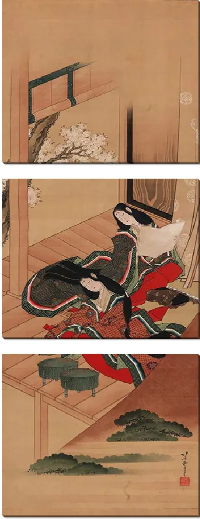 Картина Ранние папоротники, Глава 48 «Повести о Гэндзи»