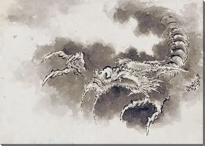 Дракон, выходящий из облаков