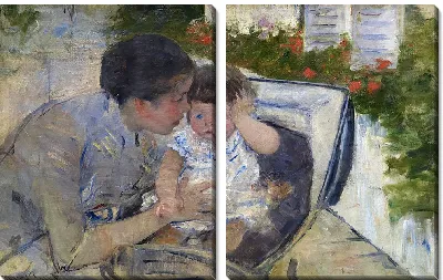 Картина Сьюзен успокаивает ребенка