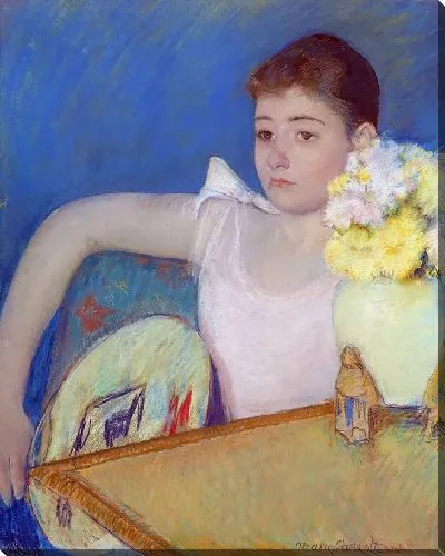 Картина Девушка в розовом с веером