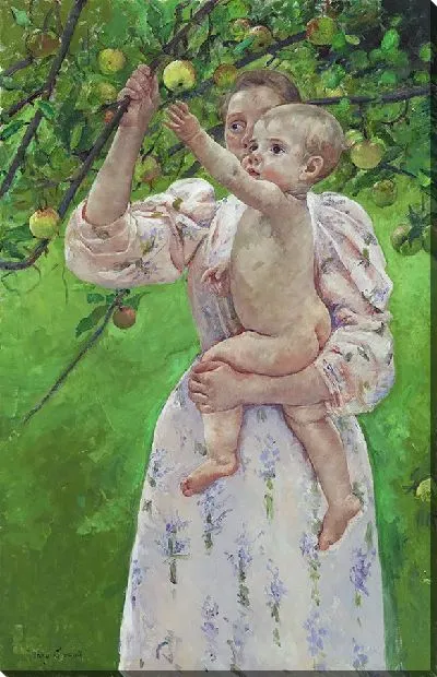 Картина Ребенок собирает фрукты