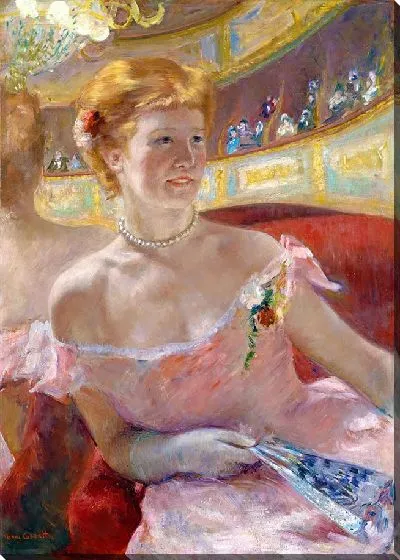 Картина Женщина с жемчужным ожерельем в ложе