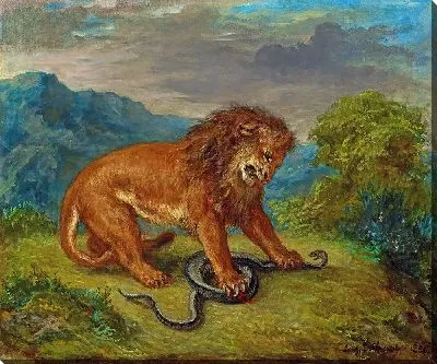 Лев и змея
