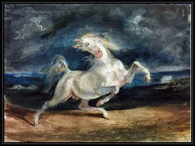 Картина Лошадь испугалась молнии