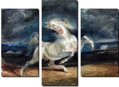 Лошадь испугалась молнии