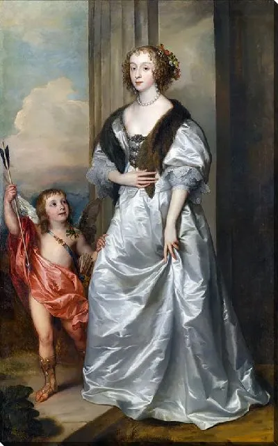 Картина Леди Мэри Вильерс, позже герцогиня Ричмонд и Леннокс (1622-1685), с Чарльзом Гамильтоном, лордом Арраном (около 1630-1640)