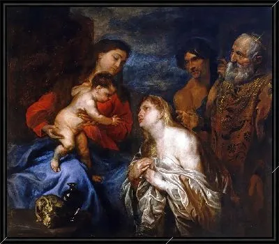 Богородица с младенцем и кающимися грешниками