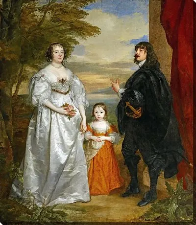 Картина Джеймс Стэнли, лорд Стрэндж, позже седьмой граф Дерби, с женой Шарлоттой и дочерью