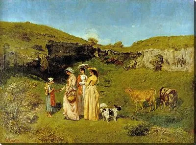 Картина Молодые леди деревни