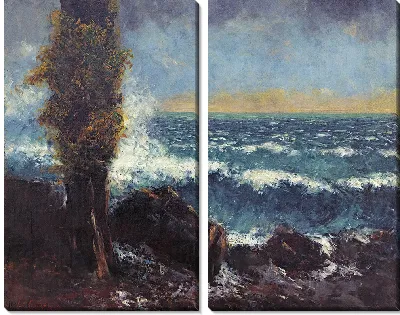 Картина Морской пейзаж, тополь