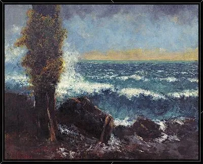 Картина Морской пейзаж, тополь