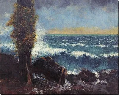 Картина Морской пейзаж, тополь