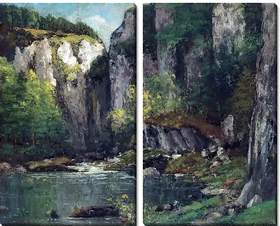 Картина Река и скалы