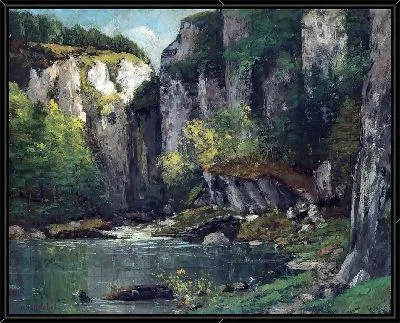 Картина Река и скалы
