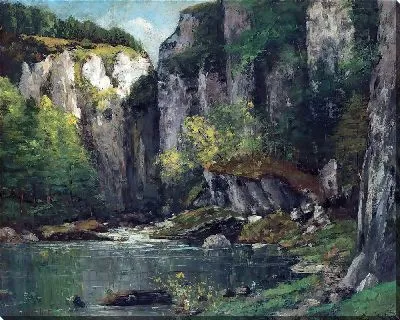 Картина Река и скалы