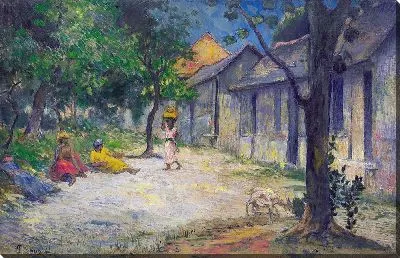 Картина Деревня на Мартинике (Женщины и коза в деревне)