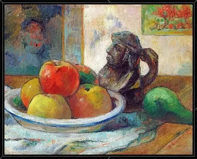 Картина Натюрморт с яблоками, грушей и керамическим портретным кувшином