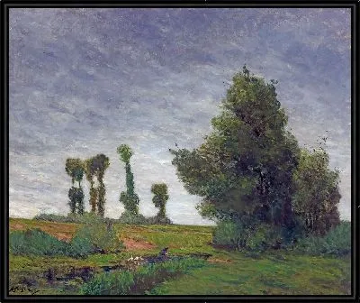 Пейзаж с тополями