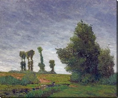 Пейзаж с тополями