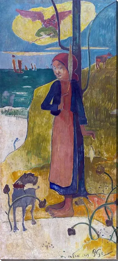 Картина Бретонская девушка прядет