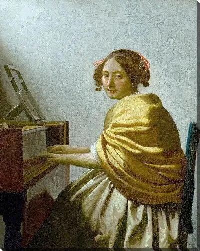 Картина Молодая женщина, сидящая за вёрджинелом