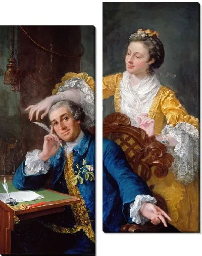 Картина Дэвид Гаррик (1717-79) с женой Евой-Марией Вейгель, Ла Виолетта или Виолетти (1725-1822)