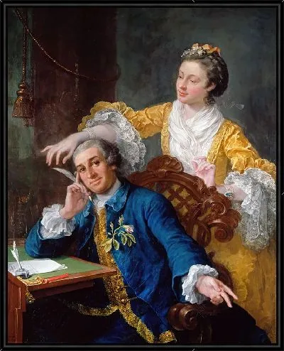 Картина Дэвид Гаррик (1717-79) с женой Евой-Марией Вейгель, Ла Виолетта или Виолетти (1725-1822)