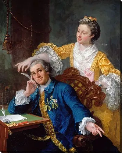 Картина Дэвид Гаррик (1717-79) с женой Евой-Марией Вейгель, Ла Виолетта или Виолетти (1725-1822)