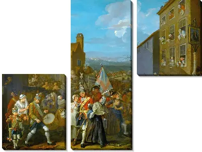 Картина Уильям Хогарт, Марш гвардии к Финчли, 1750 г. 